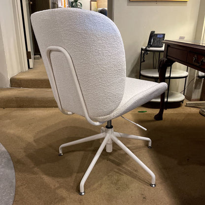 White Boucle Office Chair