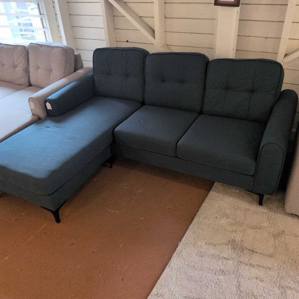 Slate Chaise blue sectional sofa