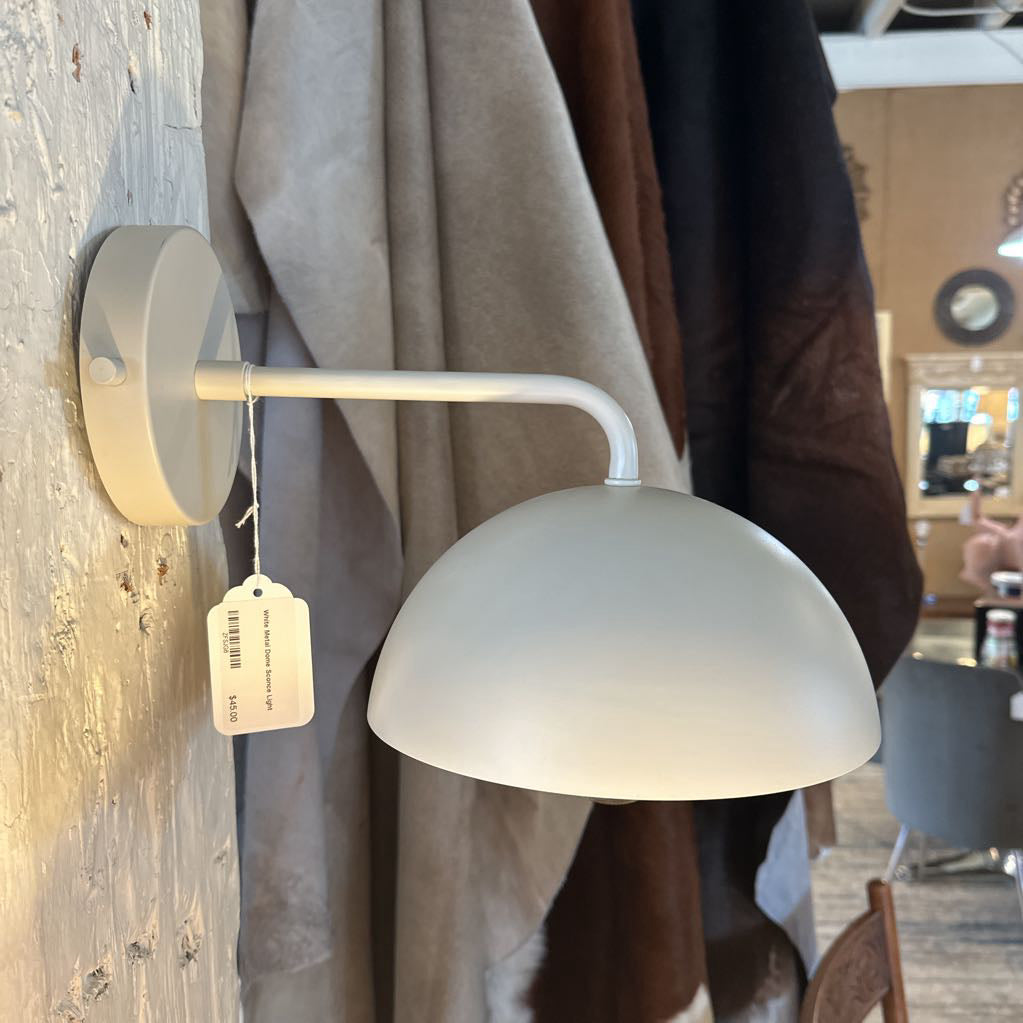 White Metal Dome Sconce Light LAMPS