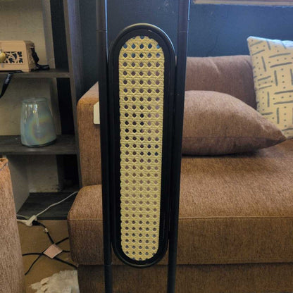 Webbed Caning Black Floor Lamp LAMPS