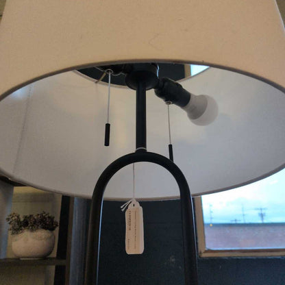 Webbed Caning Black Floor Lamp LAMPS