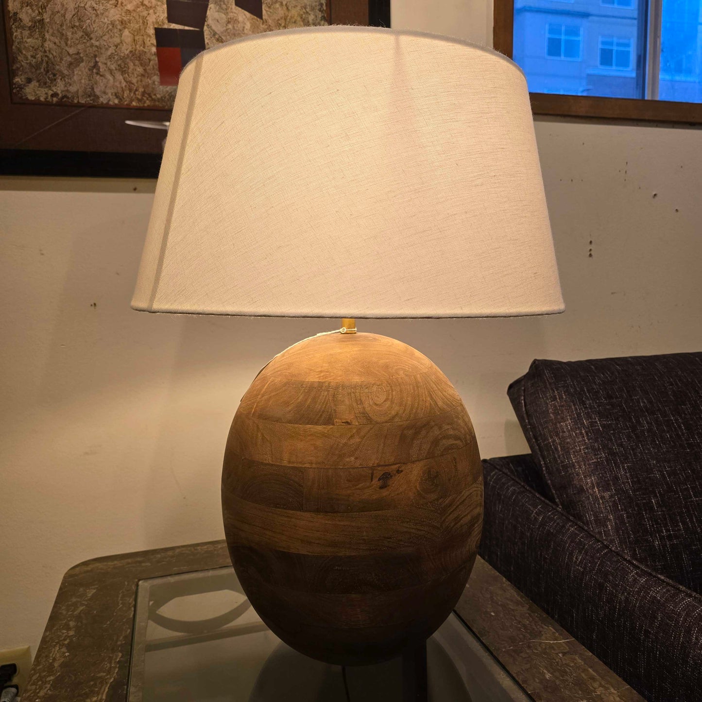 Large Mango Wood Table Lamp LAMPS