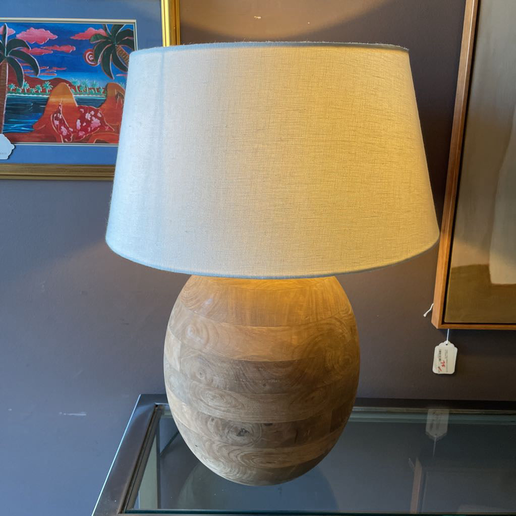 Large Mango Wood Table Lamp LAMPS