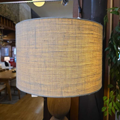 Brown Wood Chunky Floor Lamp