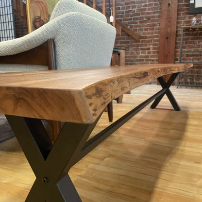 Live Edge Trestle Bench 88"
