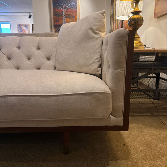 Woodrow Wood Wrapped Sofa in Oatmeal by Kardiel