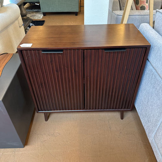 Davidson Modern Wood Cabinet with Fluted Doors
