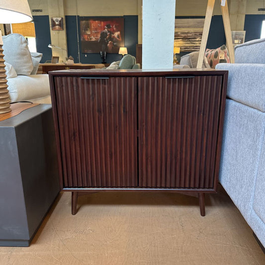 Davidson Modern Wood Cabinet with Fluted Doors