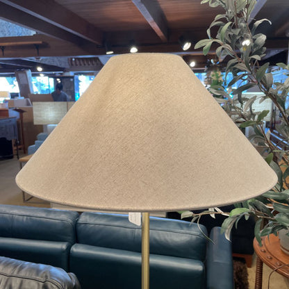 Slim Brass Floor Lamp with White Shade LAMPS