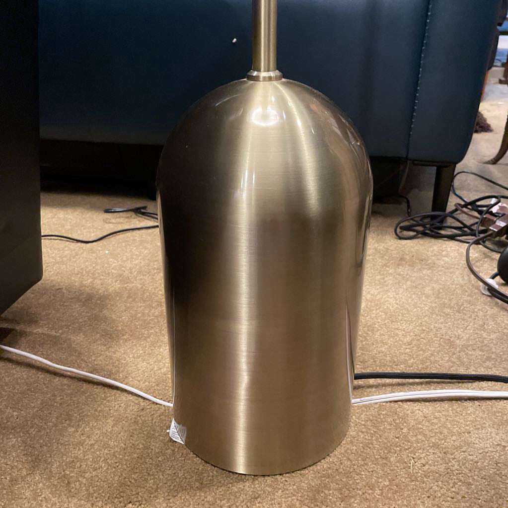 Slim Brass Floor Lamp with White Shade LAMPS