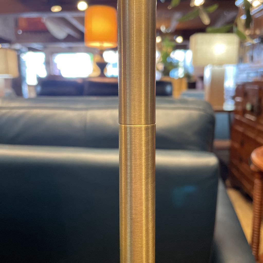 Slim Brass Floor Lamp with White Shade LAMPS