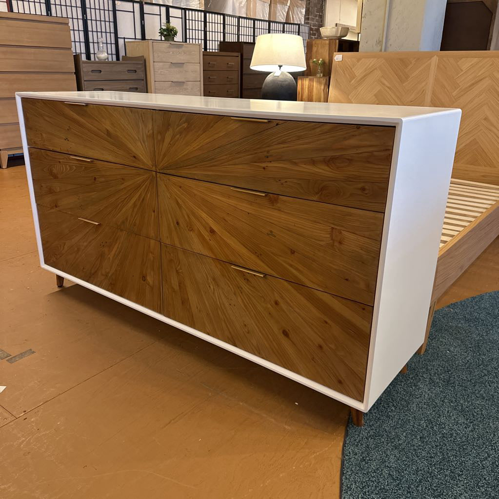 White Pattern Front Dresser C LOWBOYS