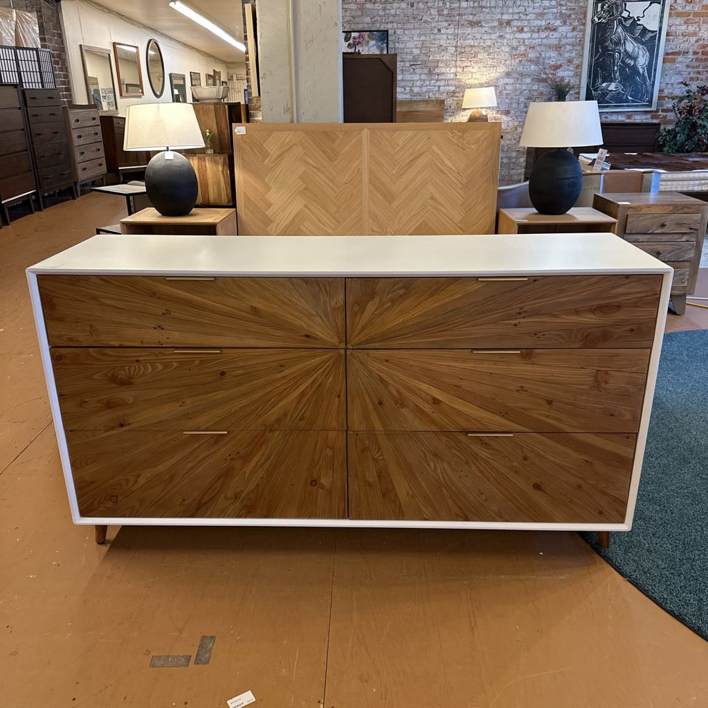 White Pattern Front Dresser C LOWBOYS