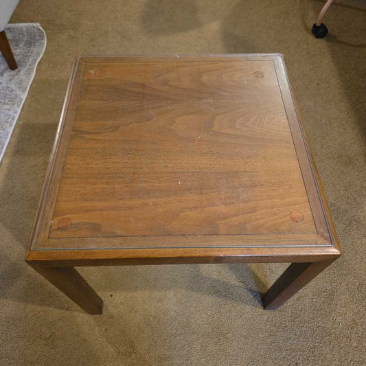 MCM Square Glass Top Side Table