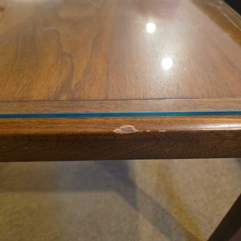 MCM Square Glass Top Side Table