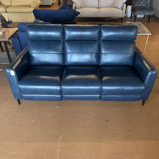 Midnite Blue Mod Leather Sofa