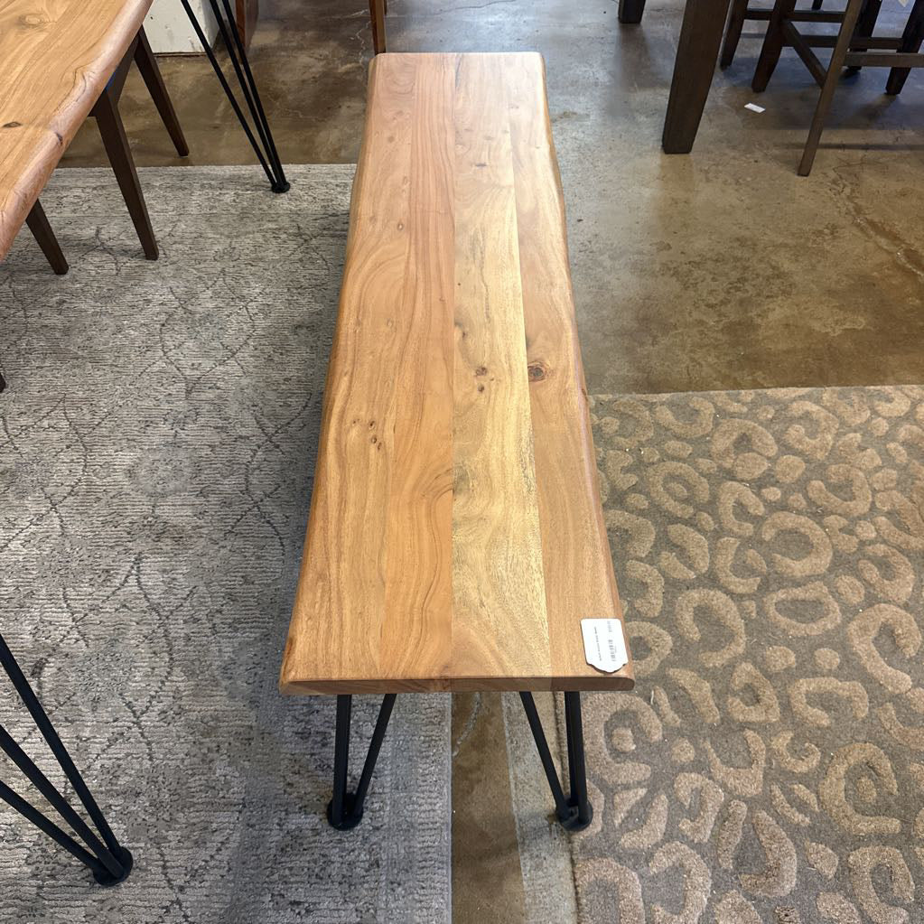 Natural Acacia Wood Bench C DINING BENCHES