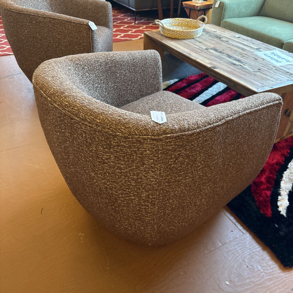 Brown textured armchair in a room w