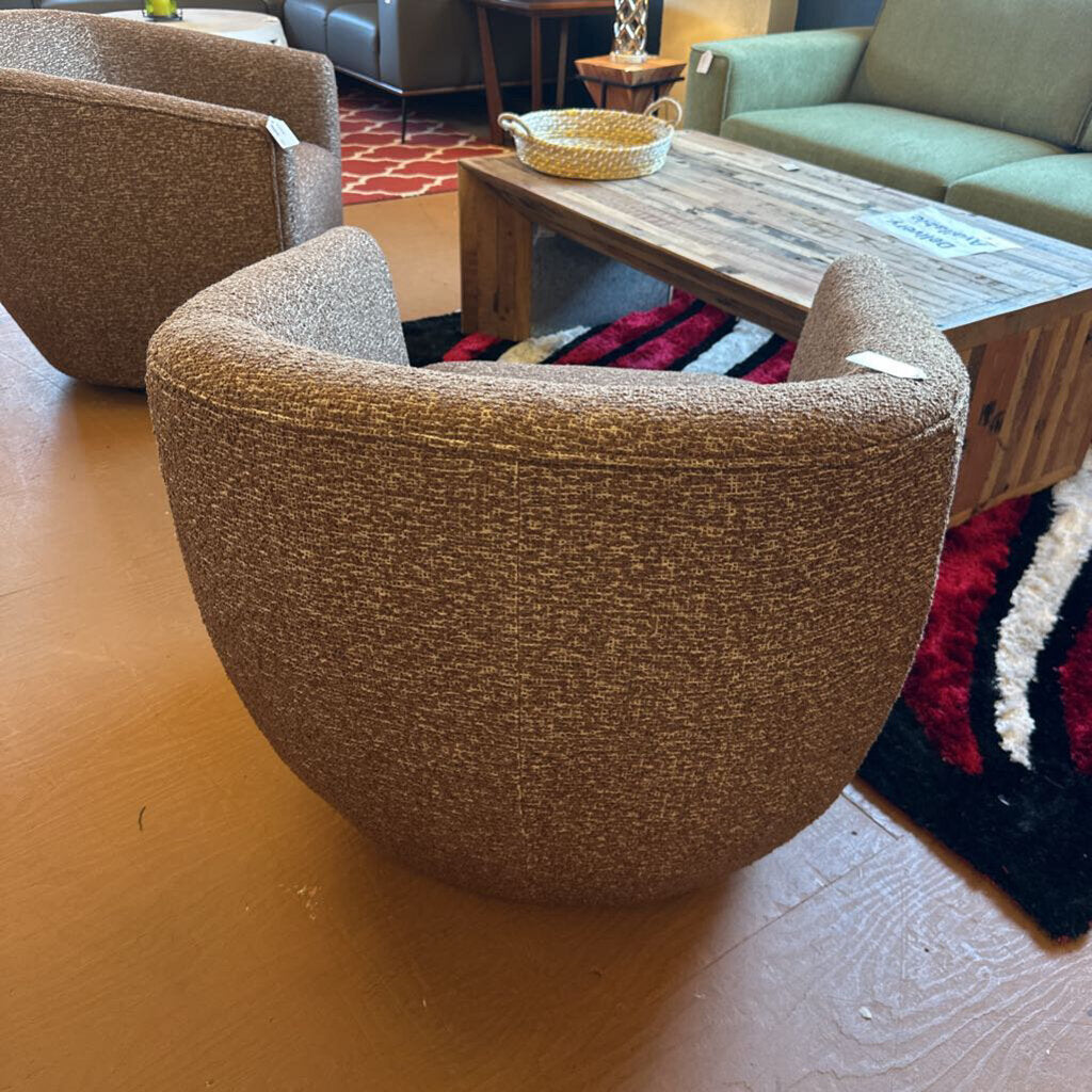 Brown textured armchair in a room w
