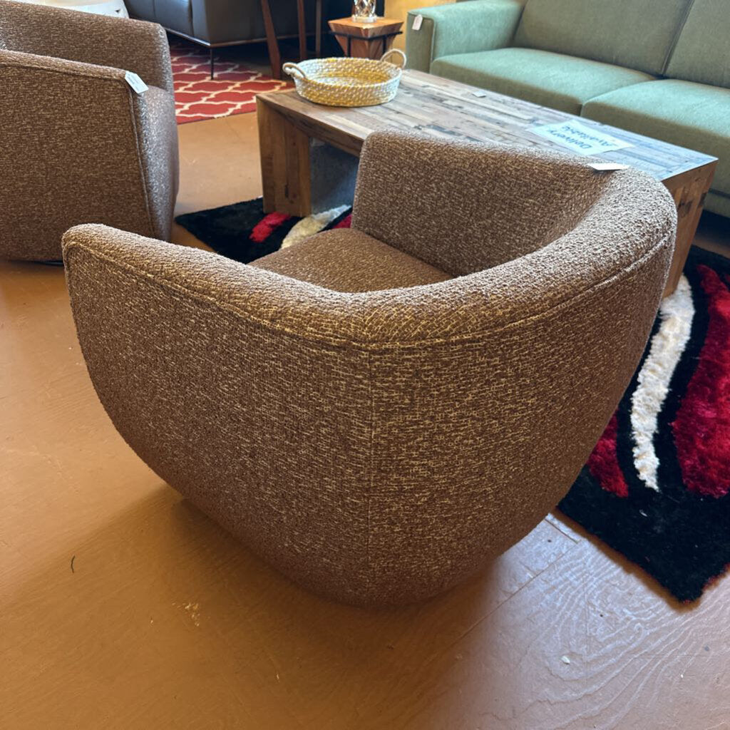 Brown textured armchair in a room w