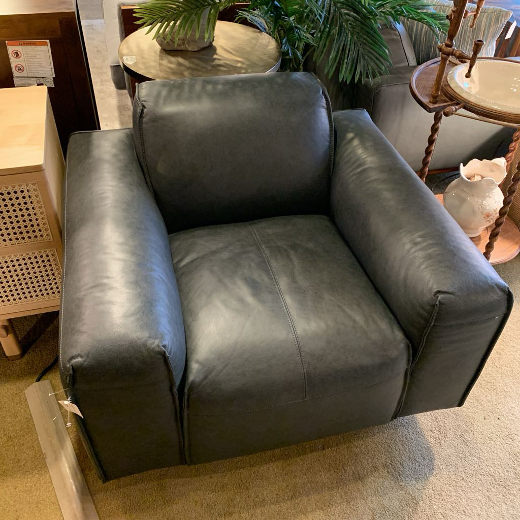 Premium Dark Leather Chair U ACCENT CHAIRS