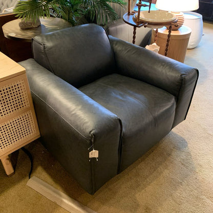 Premium Dark Leather Chair U ACCENT CHAIRS