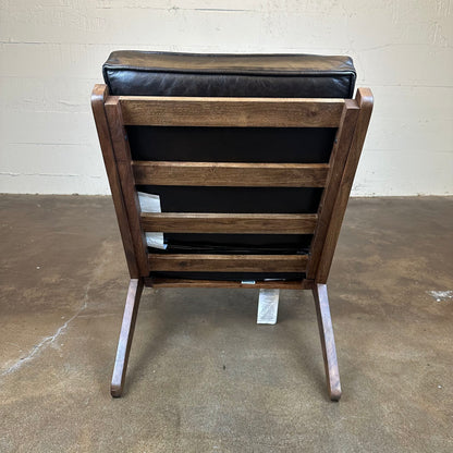 Walnut Leather Accent Chair U ACCENT CHAIRS