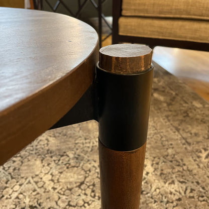 Round Dark Wood Side Table C SIDE TABLES
