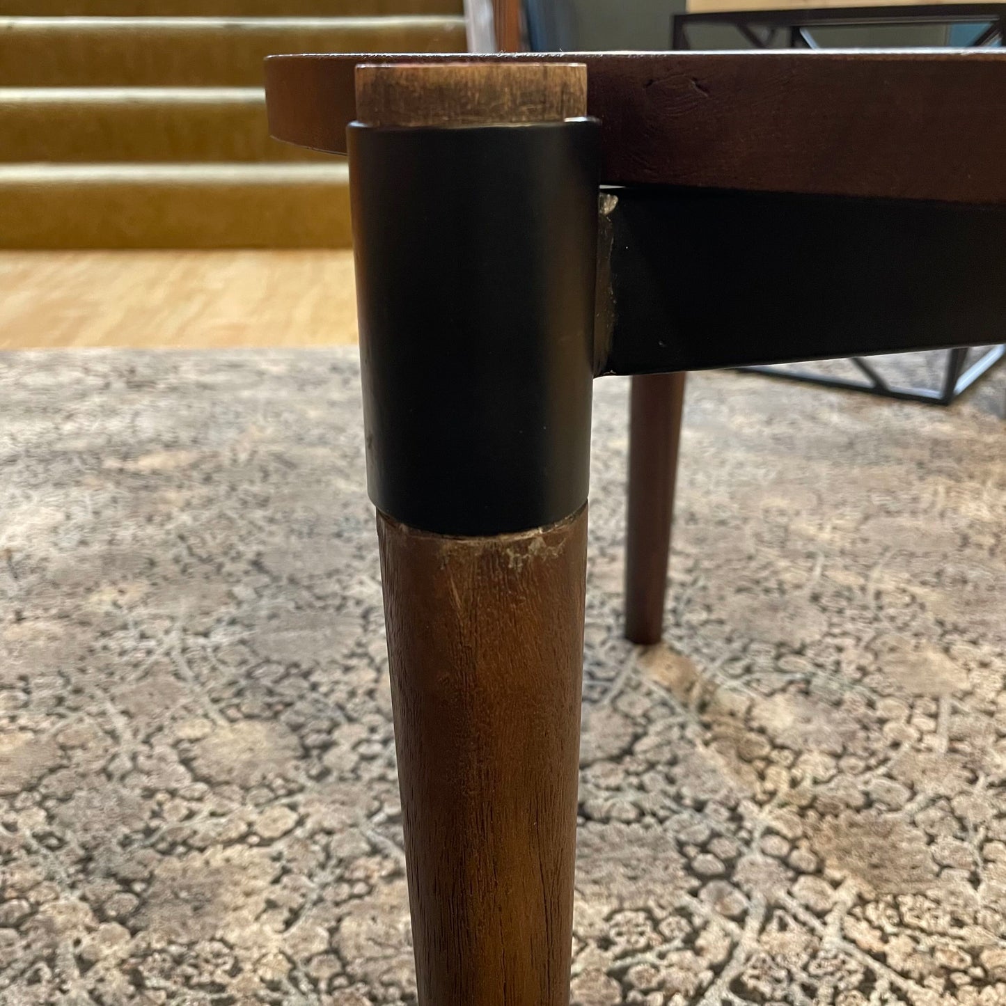Round Dark Wood Side Table C SIDE TABLES