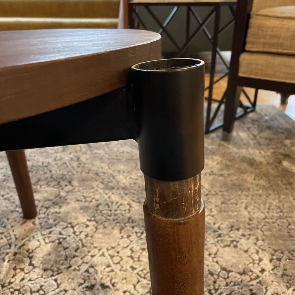 Round Dark Wood Side Table C SIDE TABLES