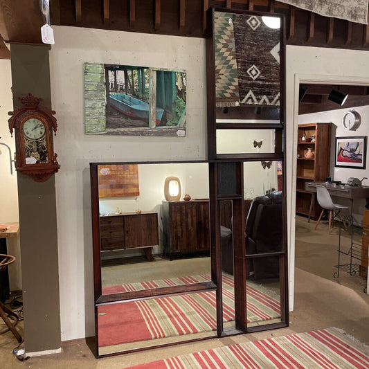 Large Walnut MC Wall Mirror