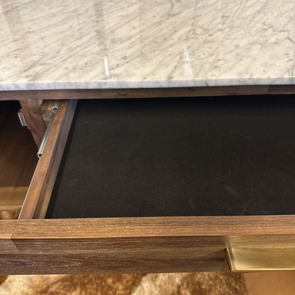 Wooden drawer with marble countertop