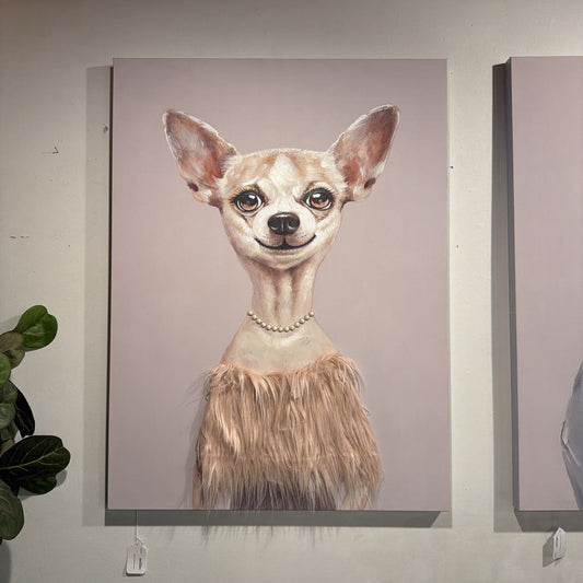 Glamorous Pup in Pearls ART