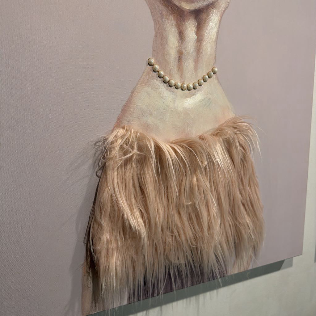 Glamorous Pup in Pearls ART