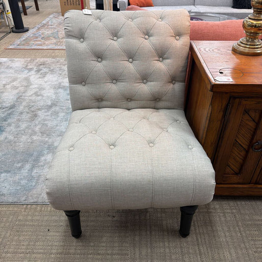 Armless Accent Chair Beige