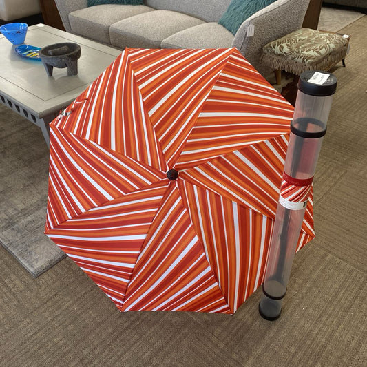 Orange Stripe Golf Umbrella in Tube (AS IS) UNIQUE FINDS