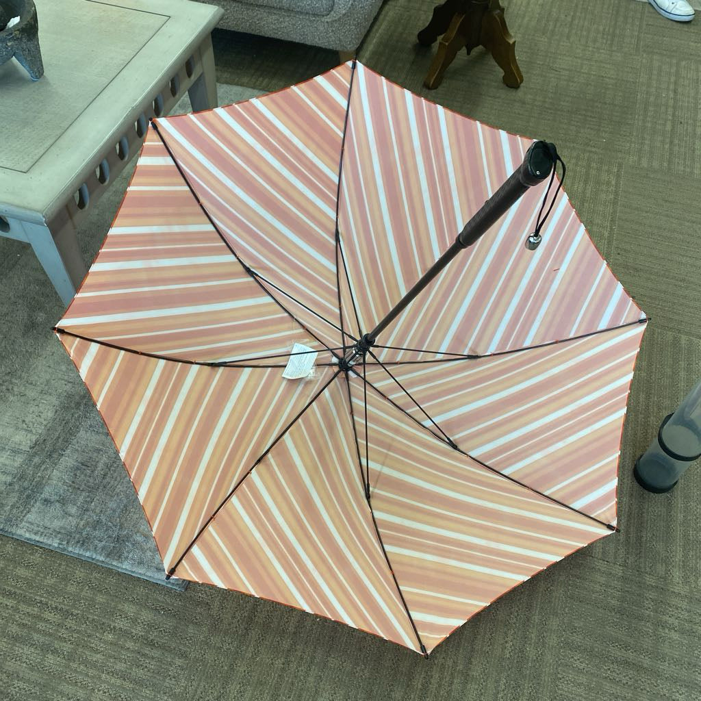 Orange Stripe Golf Umbrella in Tube (AS IS) UNIQUE FINDS
