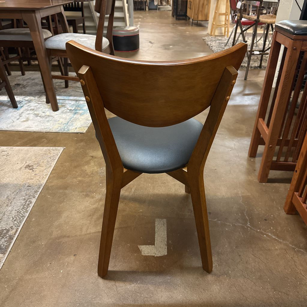 Black Seat Walnut Dining Chair C DINING CHAIRS