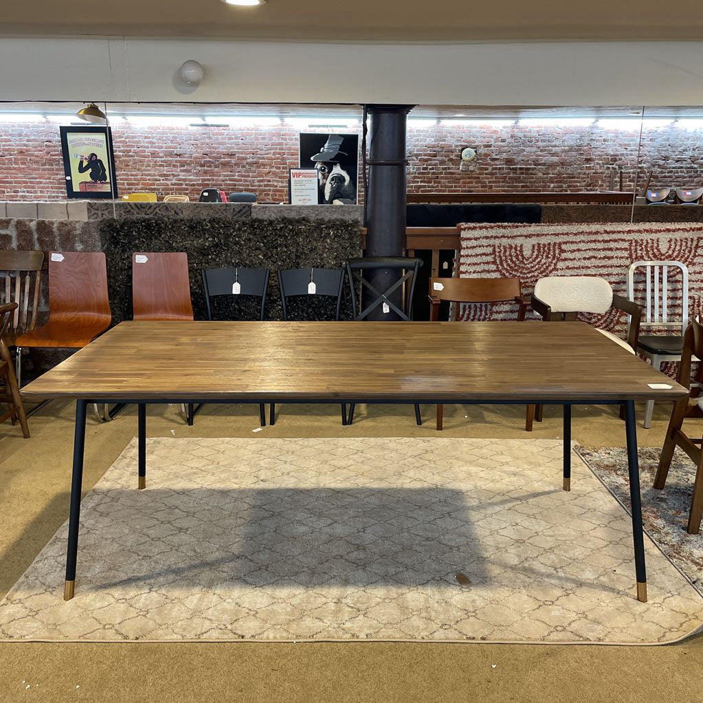 Wood and Black Metal Dining Tbl C DINING TABLES