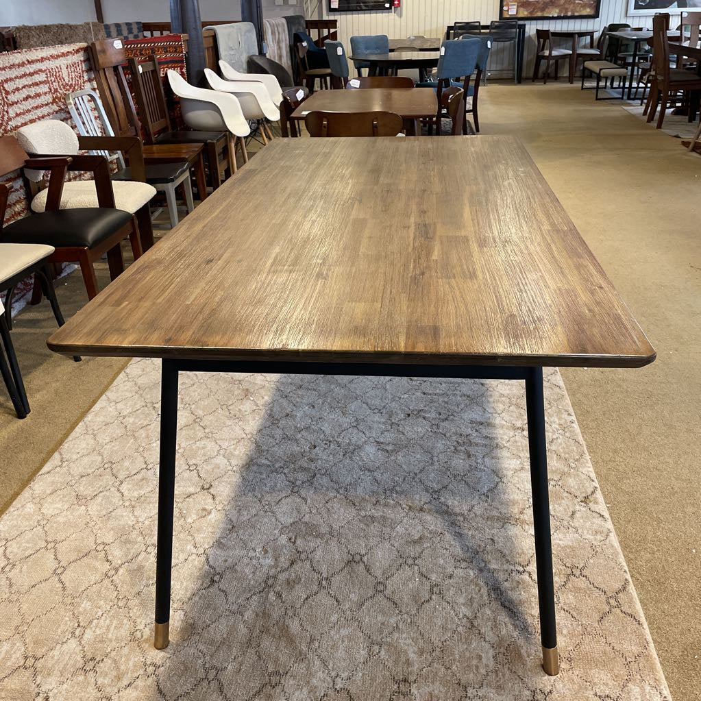 Wood and Black Metal Dining Tbl C DINING TABLES