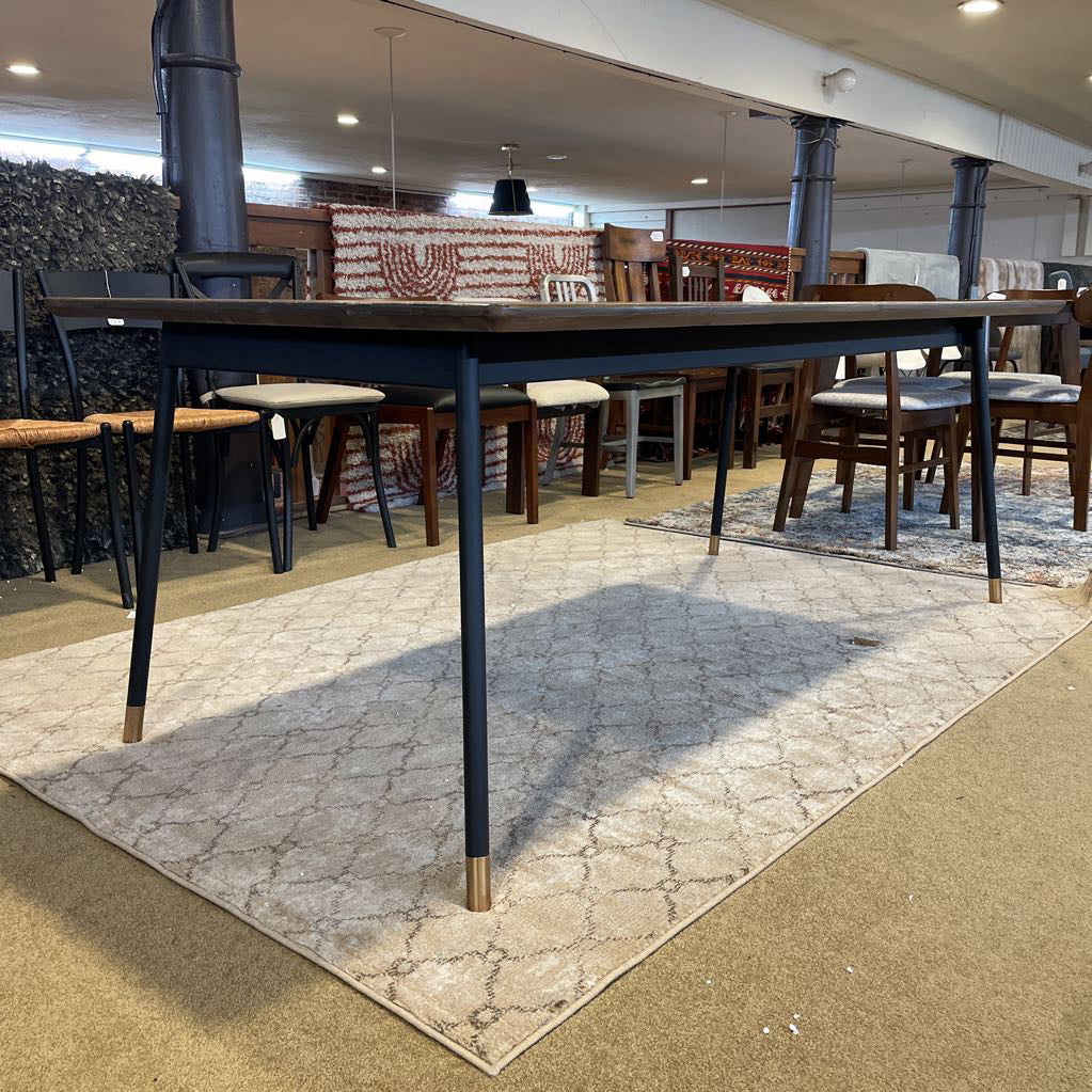 Wood and Black Metal Dining Tbl C DINING TABLES