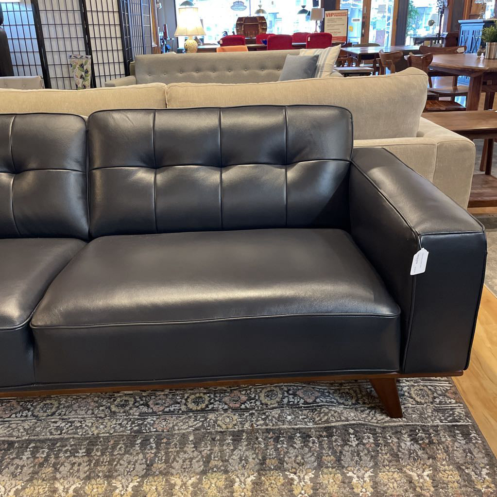 Odense Navy Leather Sofa U SOFAS