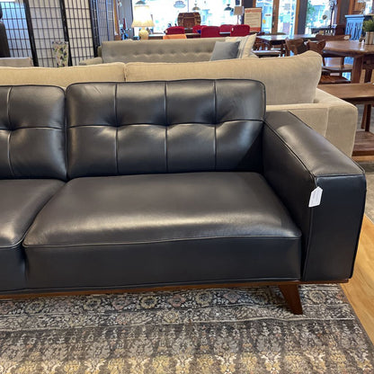 Odense Navy Leather Sofa U SOFAS
