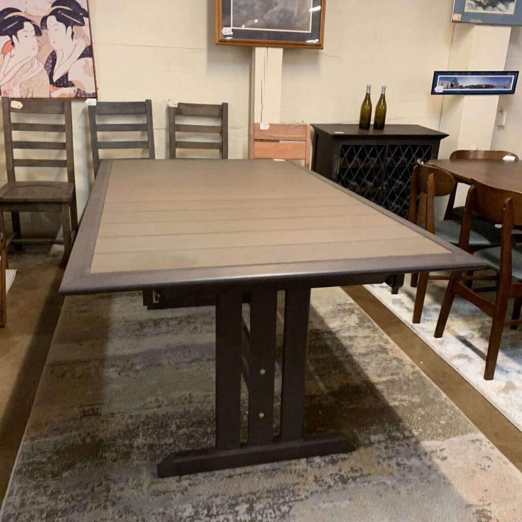 Dining table with chairs in a room setting