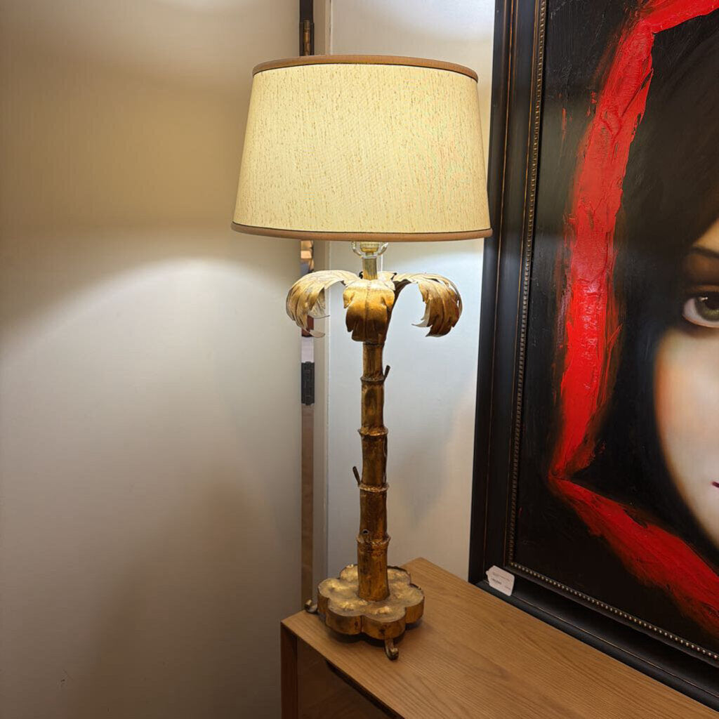 Gold Palm Tree Short Floor Lamp