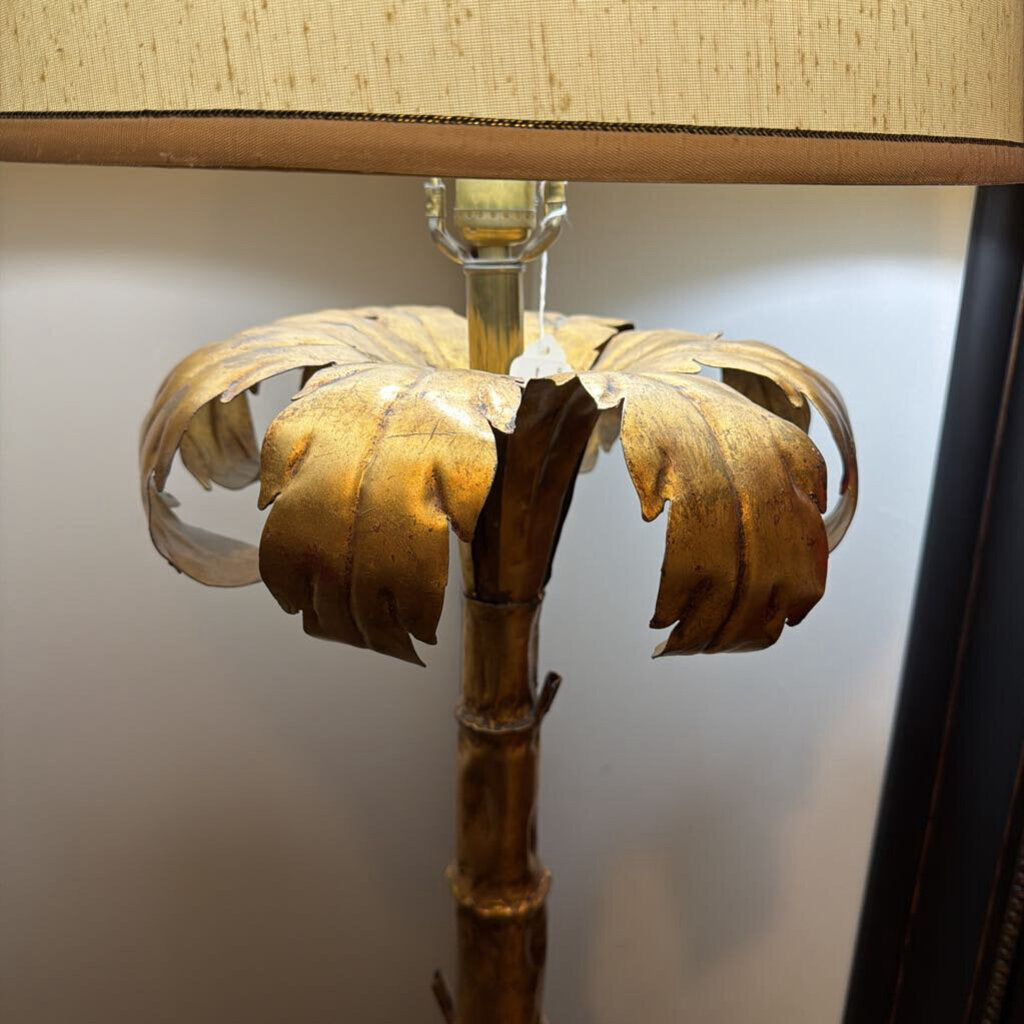 Gold Palm Tree Short Floor Lamp