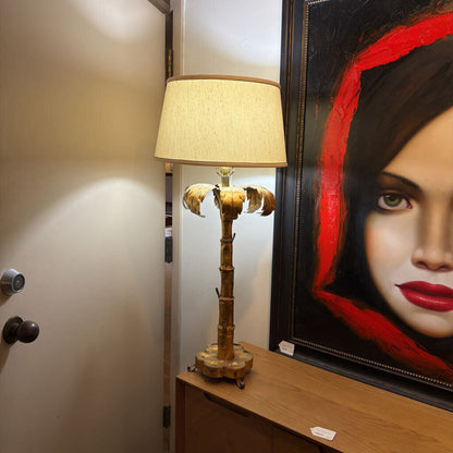 Gold Palm Tree Short Floor Lamp