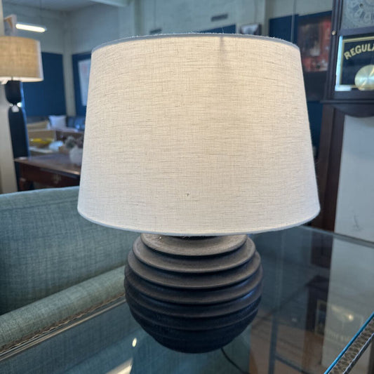 Black Ribbed Table Lamp