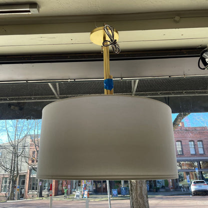 Double Barrel Shade Brass Pendant Lamp LAMPS