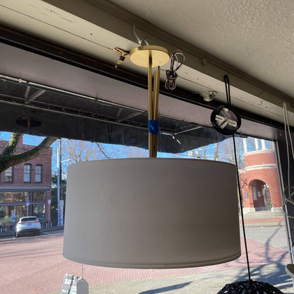 Double Barrel Shade Brass Pendant Lamp LAMPS